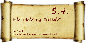 Sárkány Anikó névjegykártya